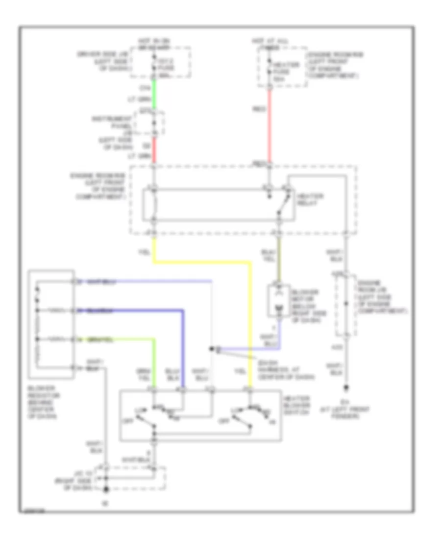 Heater Wiring Diagram for Toyota Tacoma X Runner 2005