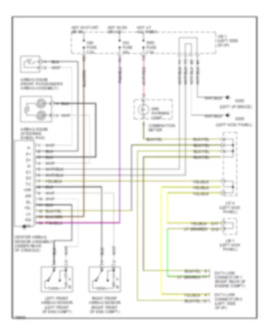 Supplemental Restraint Wiring Diagram for Toyota Camry SE 1995