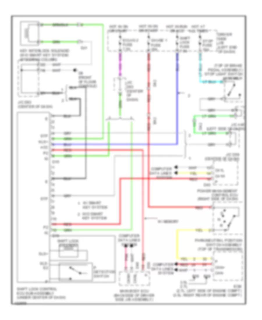 Shift Interlock Wiring Diagram for Toyota Venza LE 2014