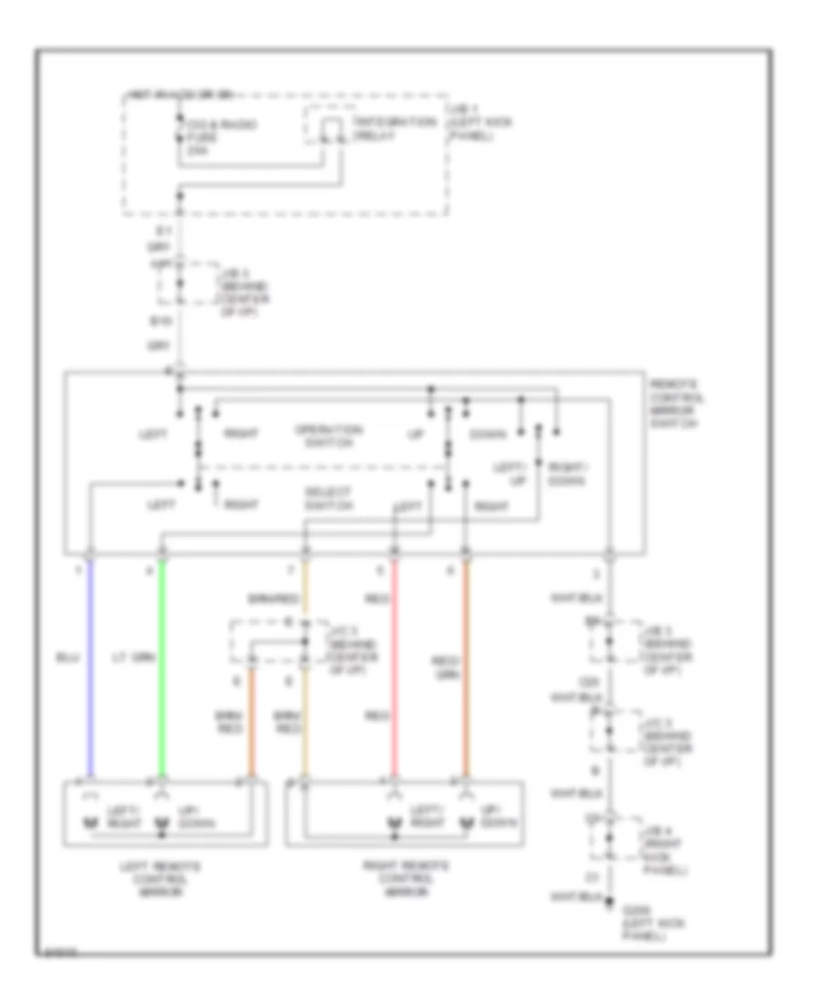 Power Mirror Wiring Diagram for Toyota Corolla CE 1997