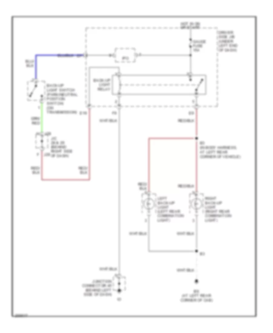 Back-up Lamps Wiring Diagram, Double Cab for Toyota Tundra 2005