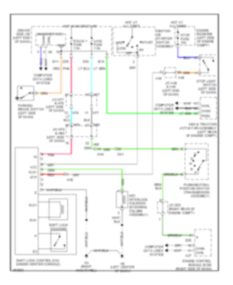 Shift Interlock Wiring Diagram for Toyota Sequoia Platinum 2012