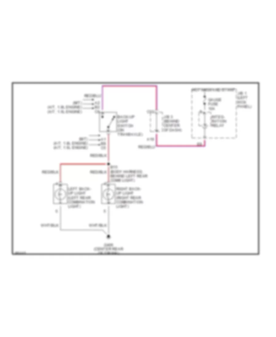 Back up Lamps Wiring Diagram for Toyota Corolla DX 1997