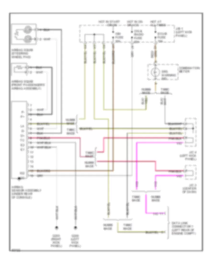 Supplemental Restraint Wiring Diagram for Toyota Corolla DX 1997