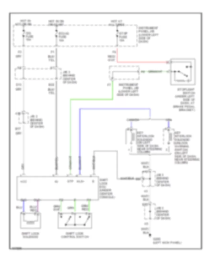 Shift Interlock Wiring Diagram for Toyota RAV4 2000