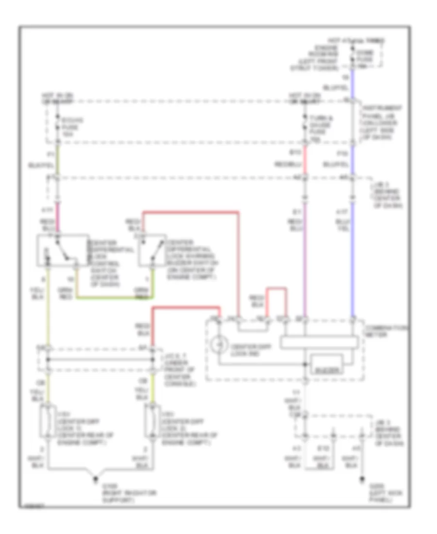 Center Differential Lock Wiring Diagram, MT for Toyota RAV4 2000