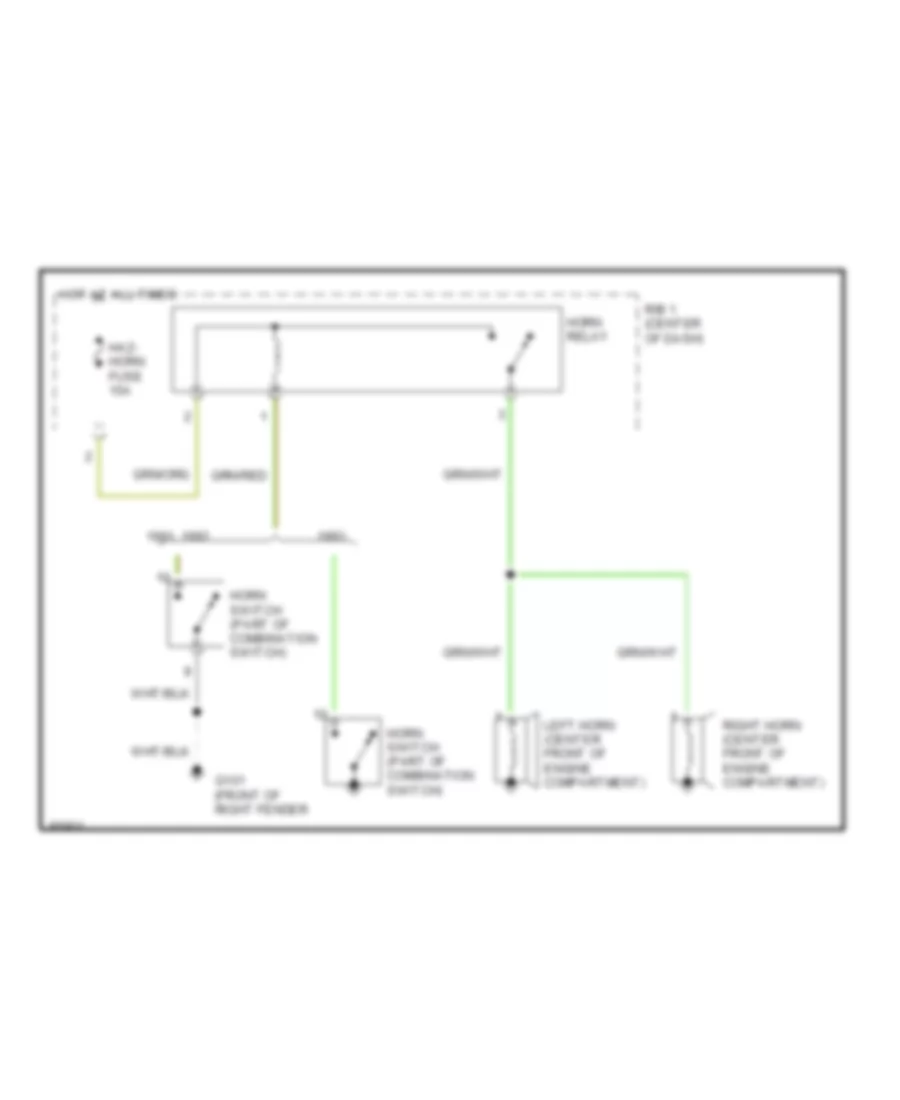 Horn Wiring Diagram for Toyota Previa DX 1993