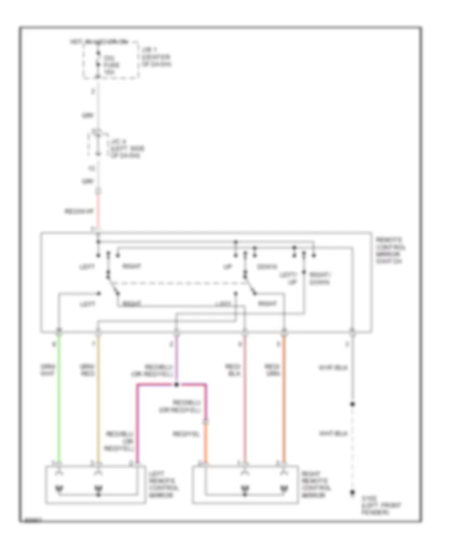 Power Mirror Wiring Diagram for Toyota Previa DX 1993