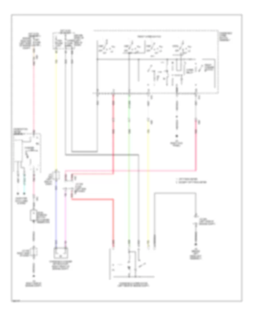 Электросхема передних стеклоочистителей дворников и омывателя лобового стекла для Toyota Sequoia SR5 2012