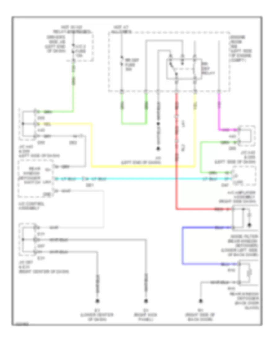 Rear Defogger Wiring Diagram for Toyota Venza XLE 2014