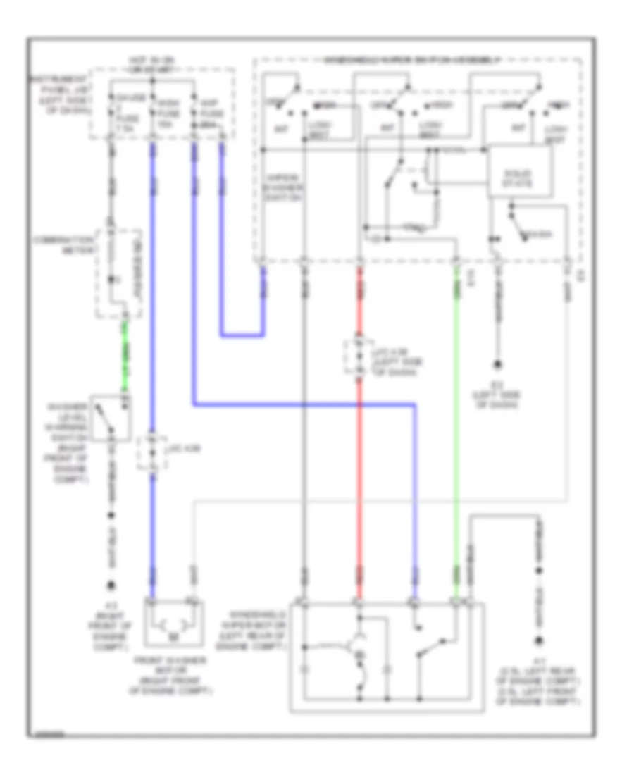 Front Wiper Washer Wiring Diagram for Toyota RAV4 Limited 2009