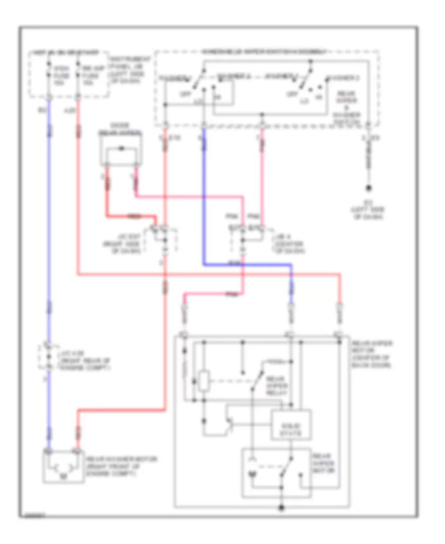 Rear Wiper Washer Wiring Diagram for Toyota RAV4 Limited 2009