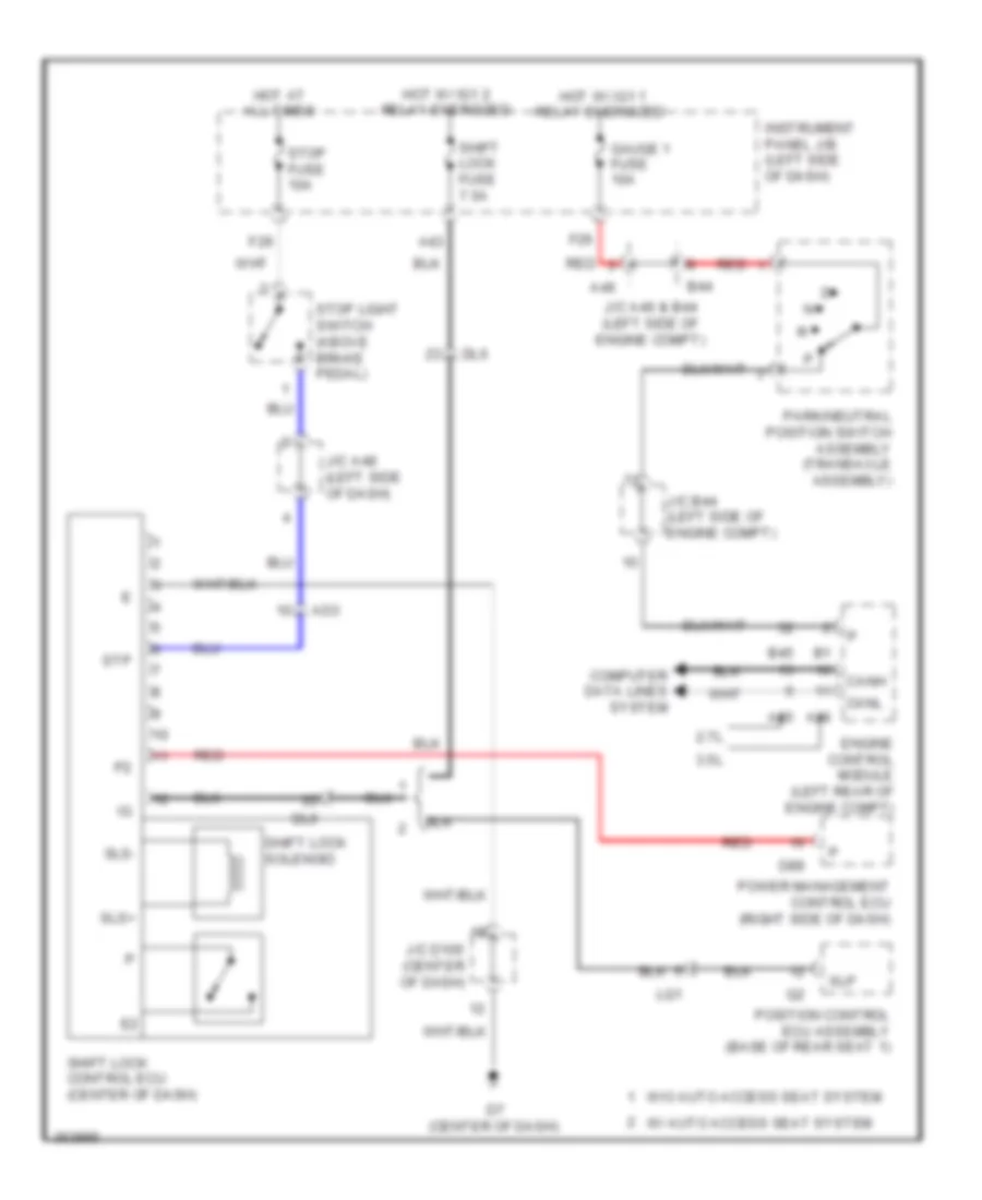 Shift Interlock Wiring Diagram with Smart Key System for Toyota Sienna 2012