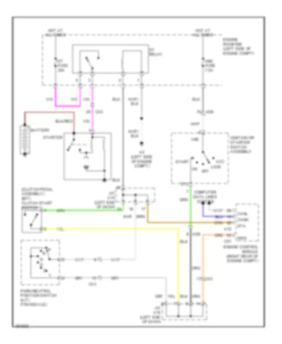 Starting Wiring Diagram for Toyota Yaris L 2014