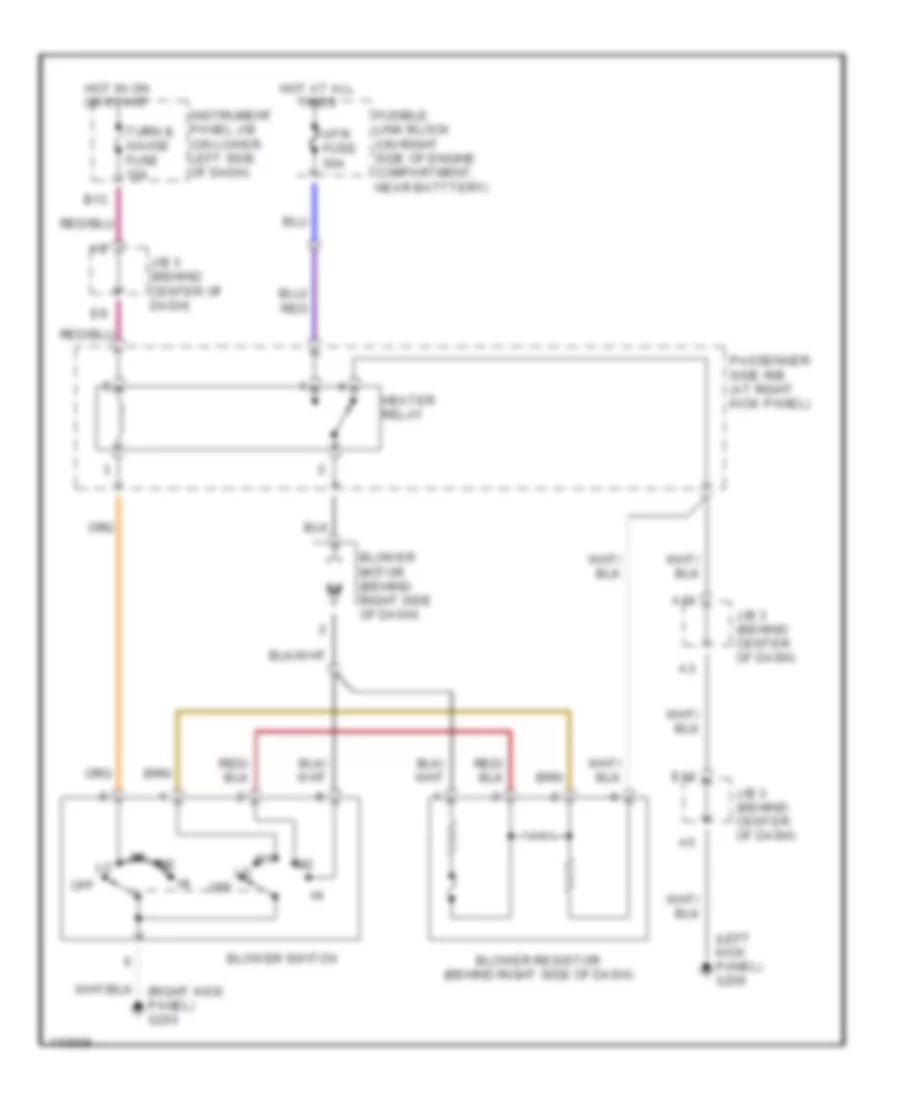 Heater Wiring Diagram for Toyota RAV4 EV 2000