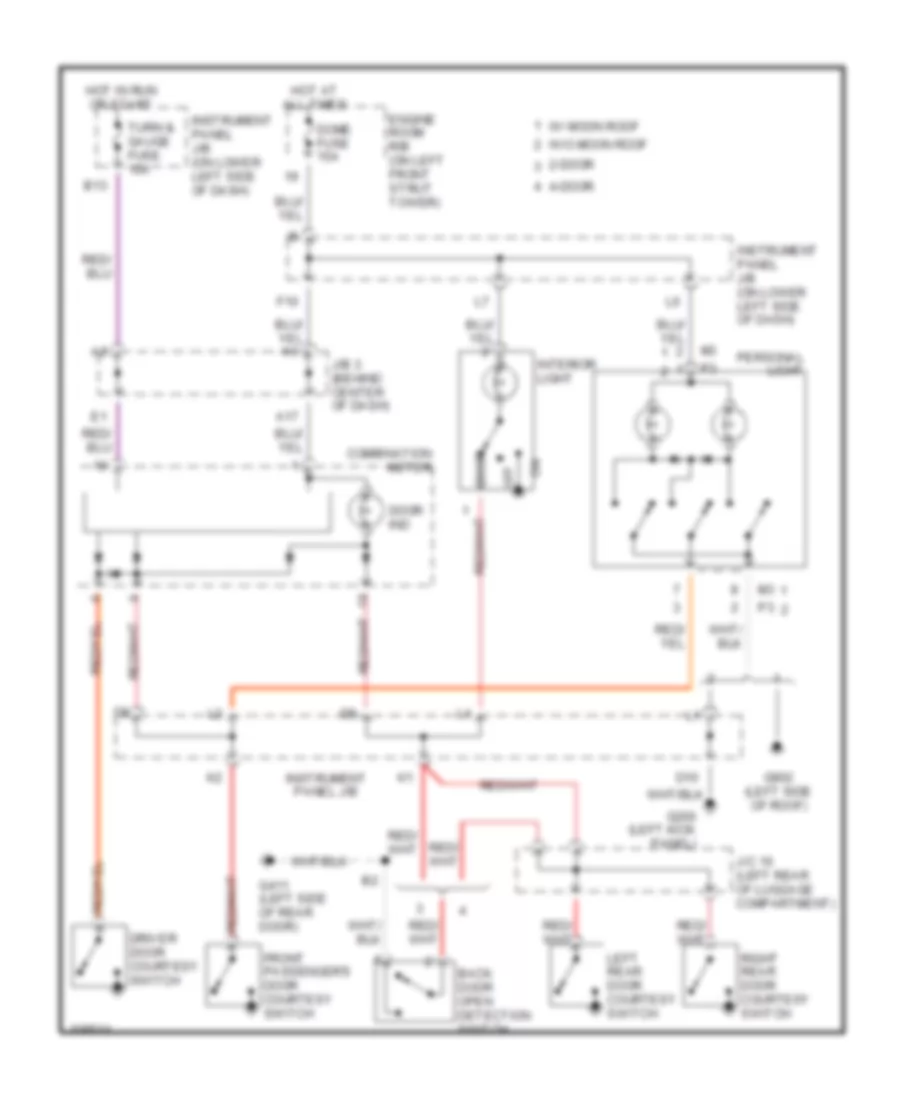 Courtesy Lamps Wiring Diagram for Toyota RAV4 EV 2000