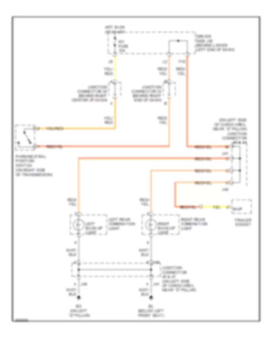 Back up Lamps Wiring Diagram for Toyota 4Runner Limited 2006