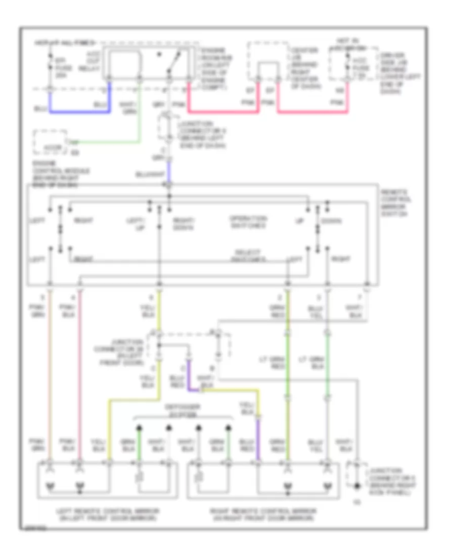 Power Mirrors Wiring Diagram for Toyota 4Runner Limited 2006