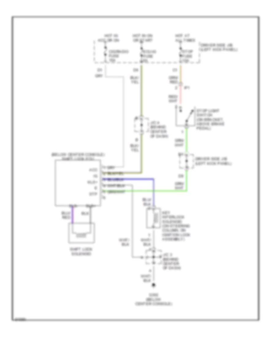 Shift Interlock Wiring Diagram for Toyota Paseo 1997