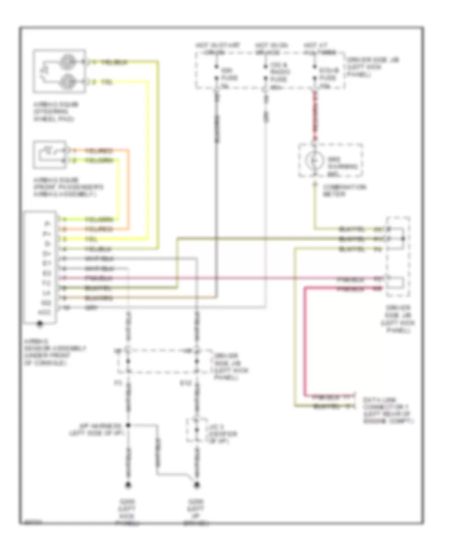 Supplemental Restraint Wiring Diagram with Passenger Side Air Bag for Toyota Paseo 1997