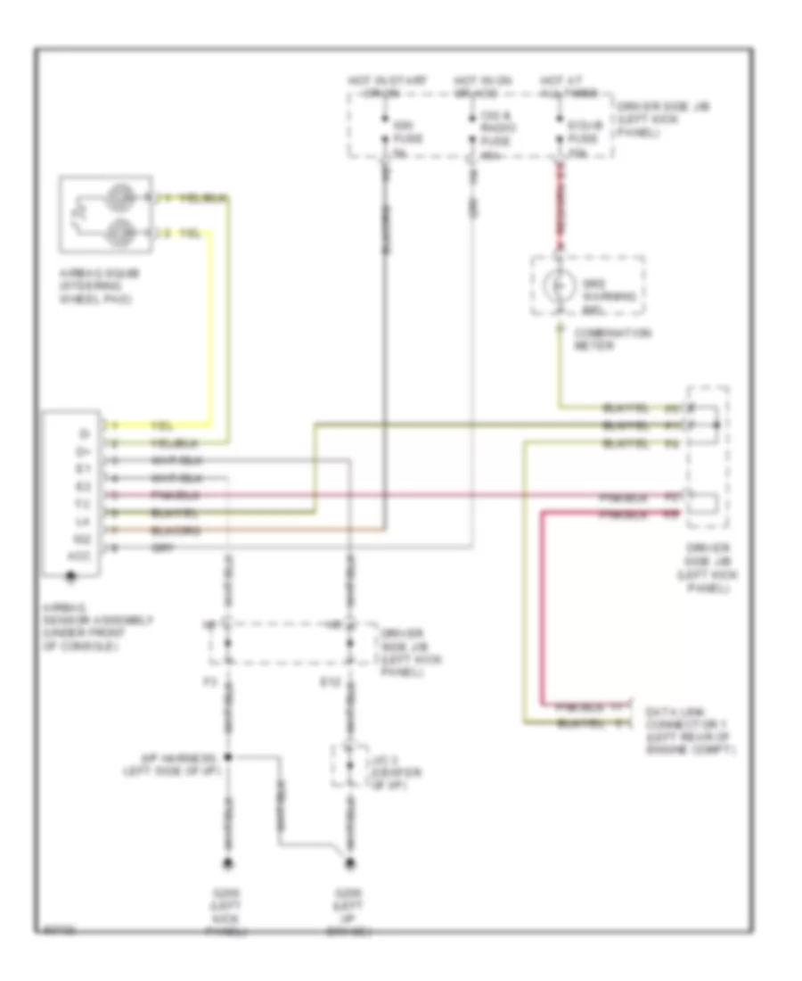 Supplemental Restraint Wiring Diagram without Passenger Side Air Bag for Toyota Paseo 1997