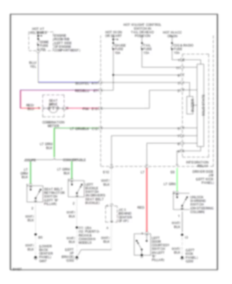 Warning System Wiring Diagrams for Toyota Paseo 1997
