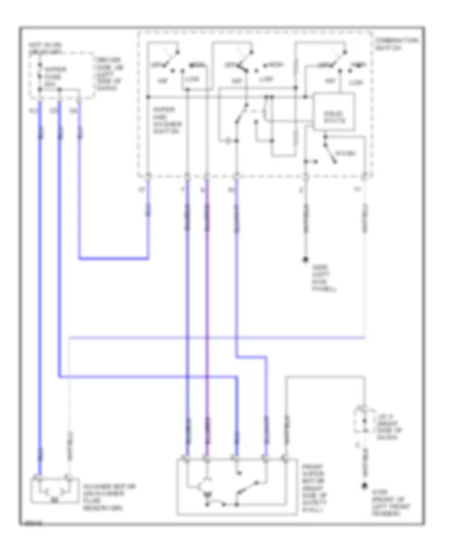 Wiper Washer Wiring Diagram for Toyota Paseo 1997