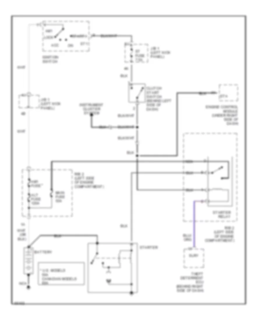 Starting Wiring Diagram, MT for Toyota Supra 1993