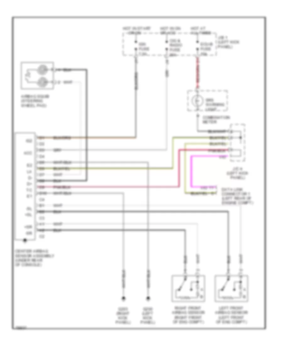 Supplemental Restraint Wiring Diagram, without Front Passenger Airbag Assembly for Toyota Corolla 1995