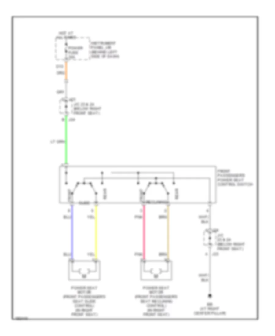 Passenger Power Seat Wiring Diagram for Toyota Highlander 2004