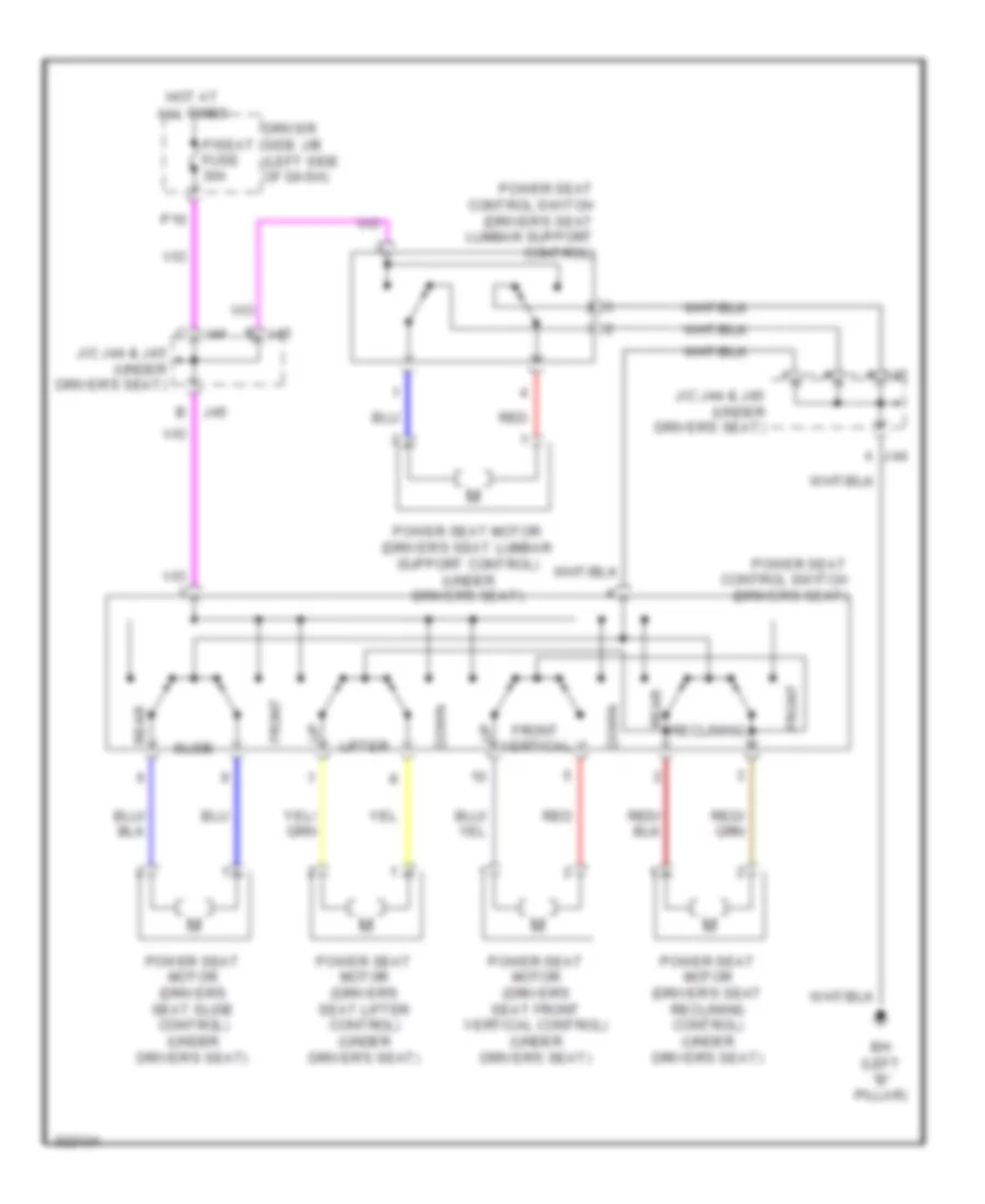 Driver Power Seat Wiring Diagram for Toyota Sienna LE 2010