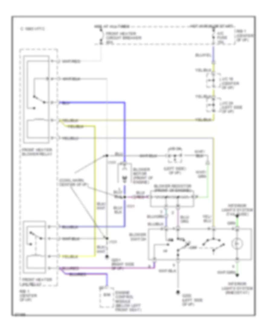 Heater Wiring Diagram for Toyota Previa DX 1997