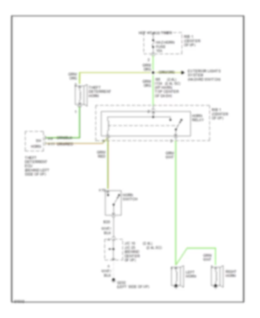 Horn Wiring Diagram for Toyota Previa DX 1997
