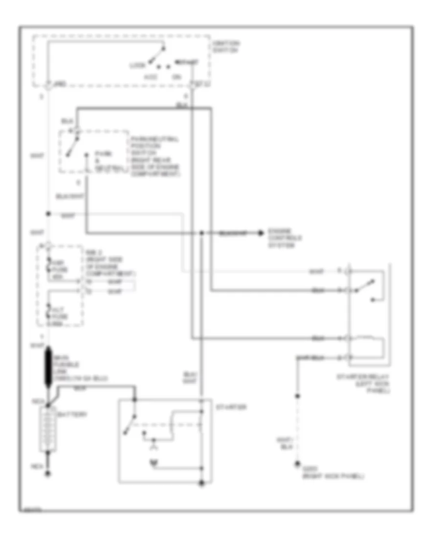 Starting Wiring Diagram, AT for Toyota T100 1993