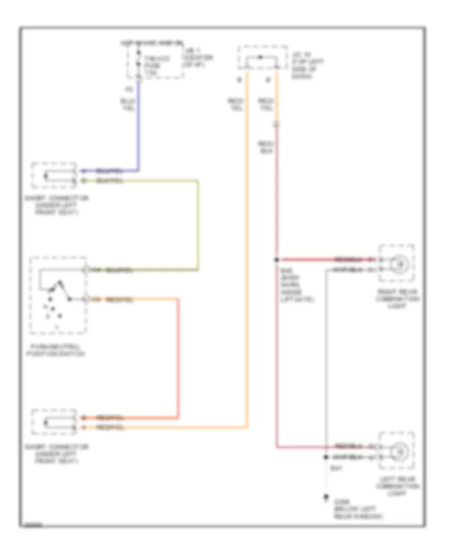 Back up Lamps Wiring Diagram for Toyota Previa LE 1997
