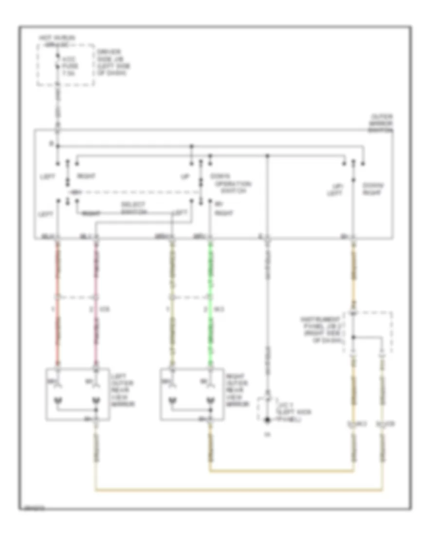 Power Mirrors Wiring Diagram for Toyota Tacoma 2012