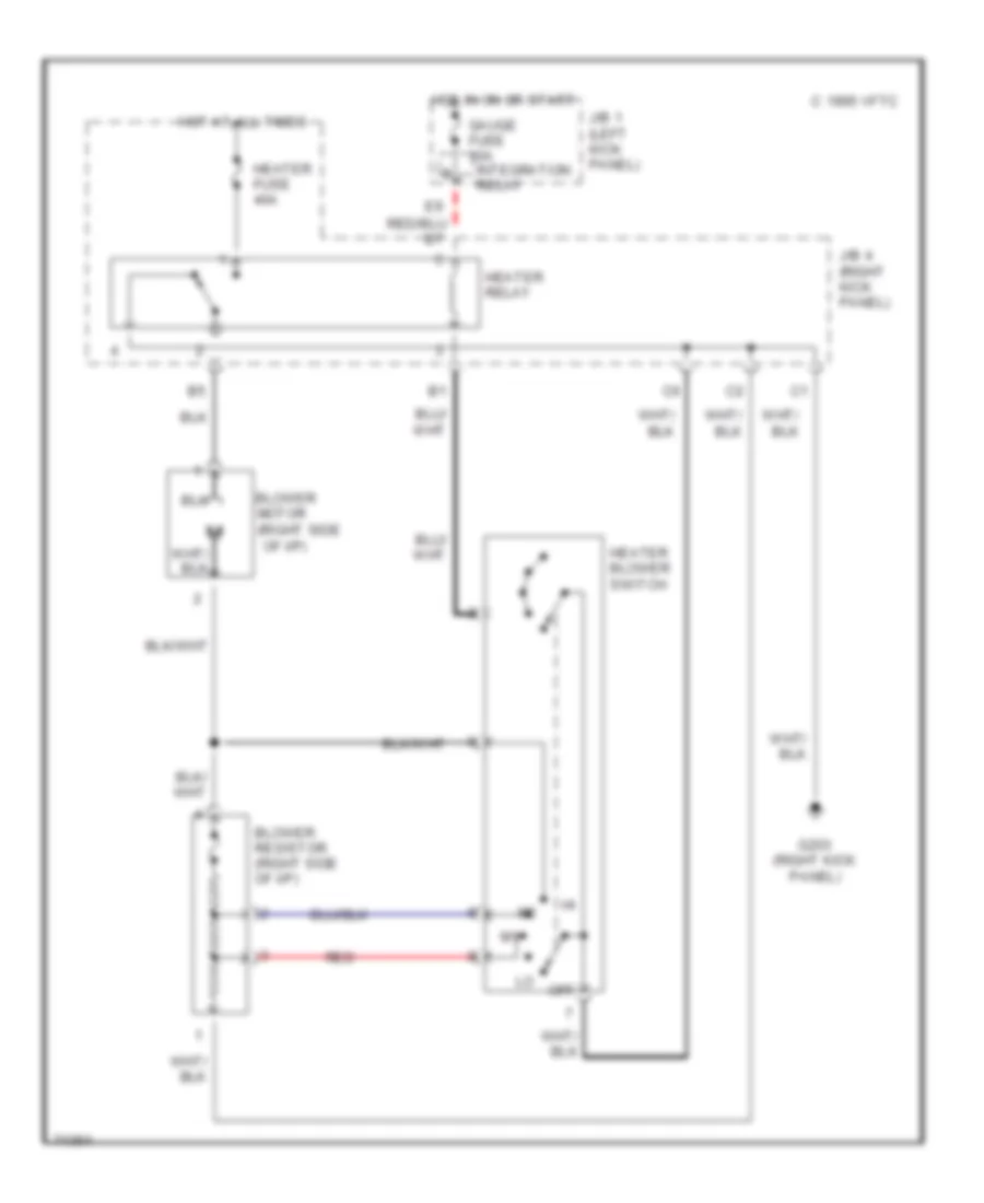 Heater Wiring Diagram for Toyota Corolla LE 1995