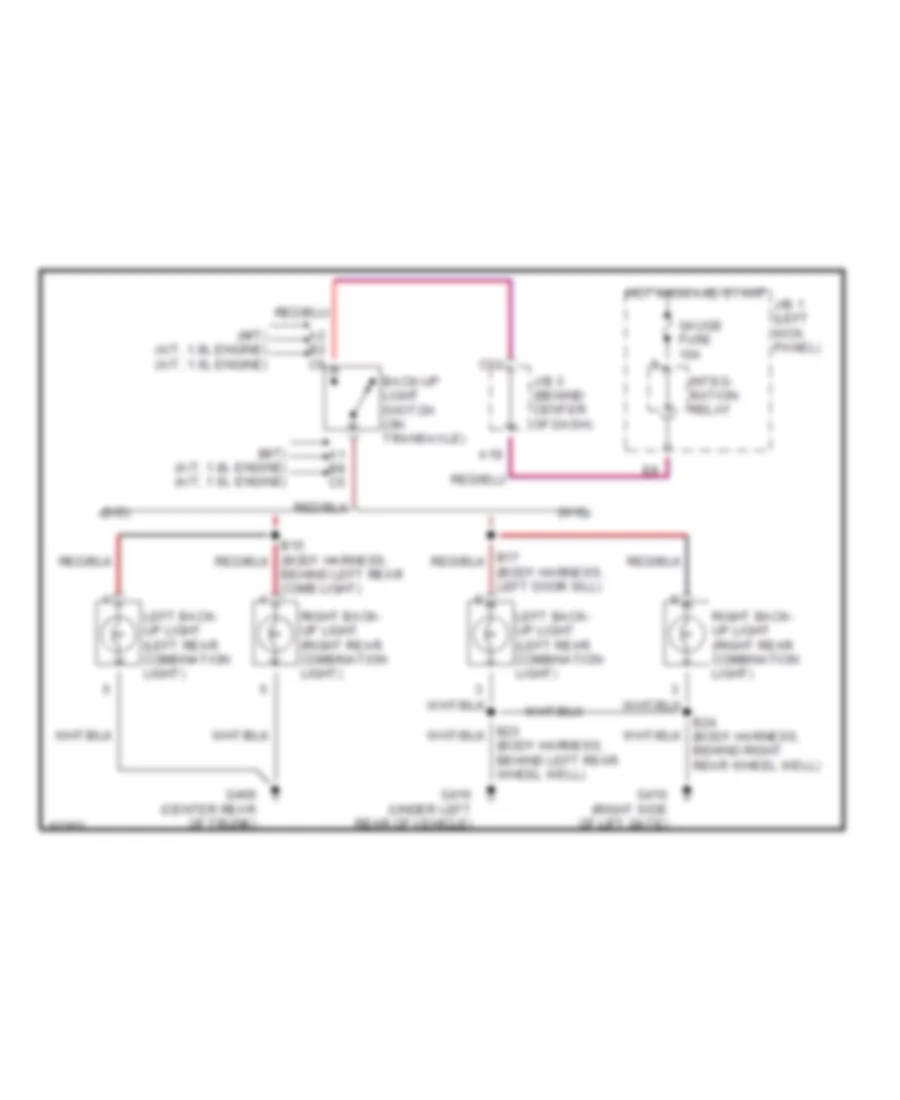 Back up Lamps Wiring Diagram for Toyota Corolla LE 1995