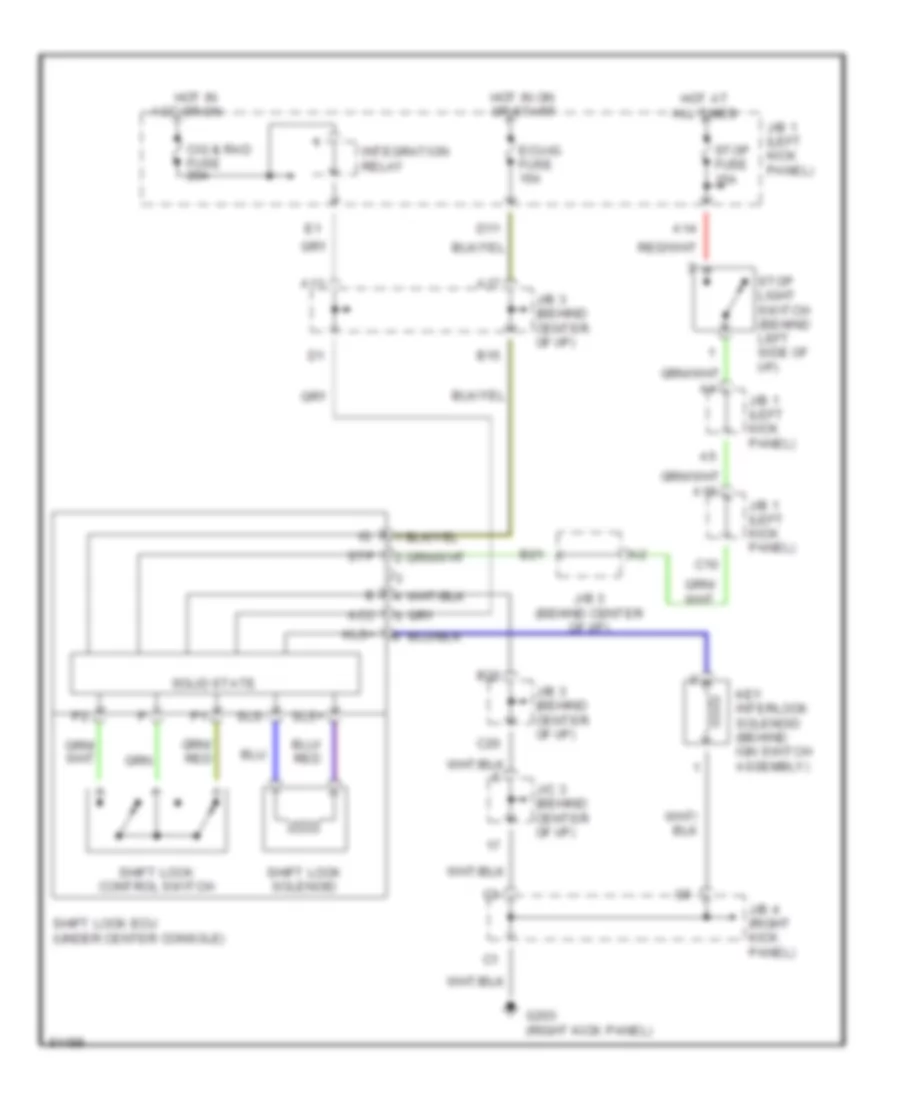 Shift Interlock Wiring Diagram for Toyota Corolla LE 1995