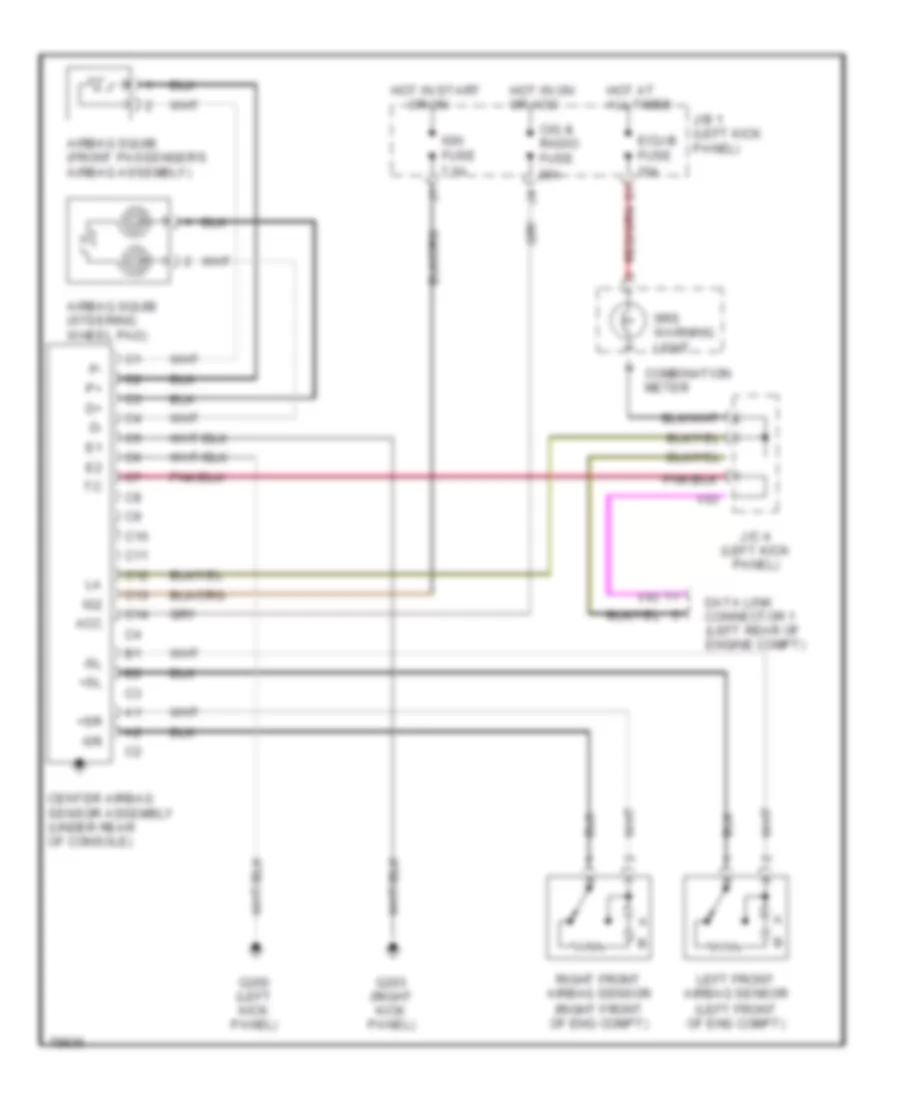 Supplemental Restraint Wiring Diagram with Front Passenger Airbag Assembly for Toyota Corolla LE 1995