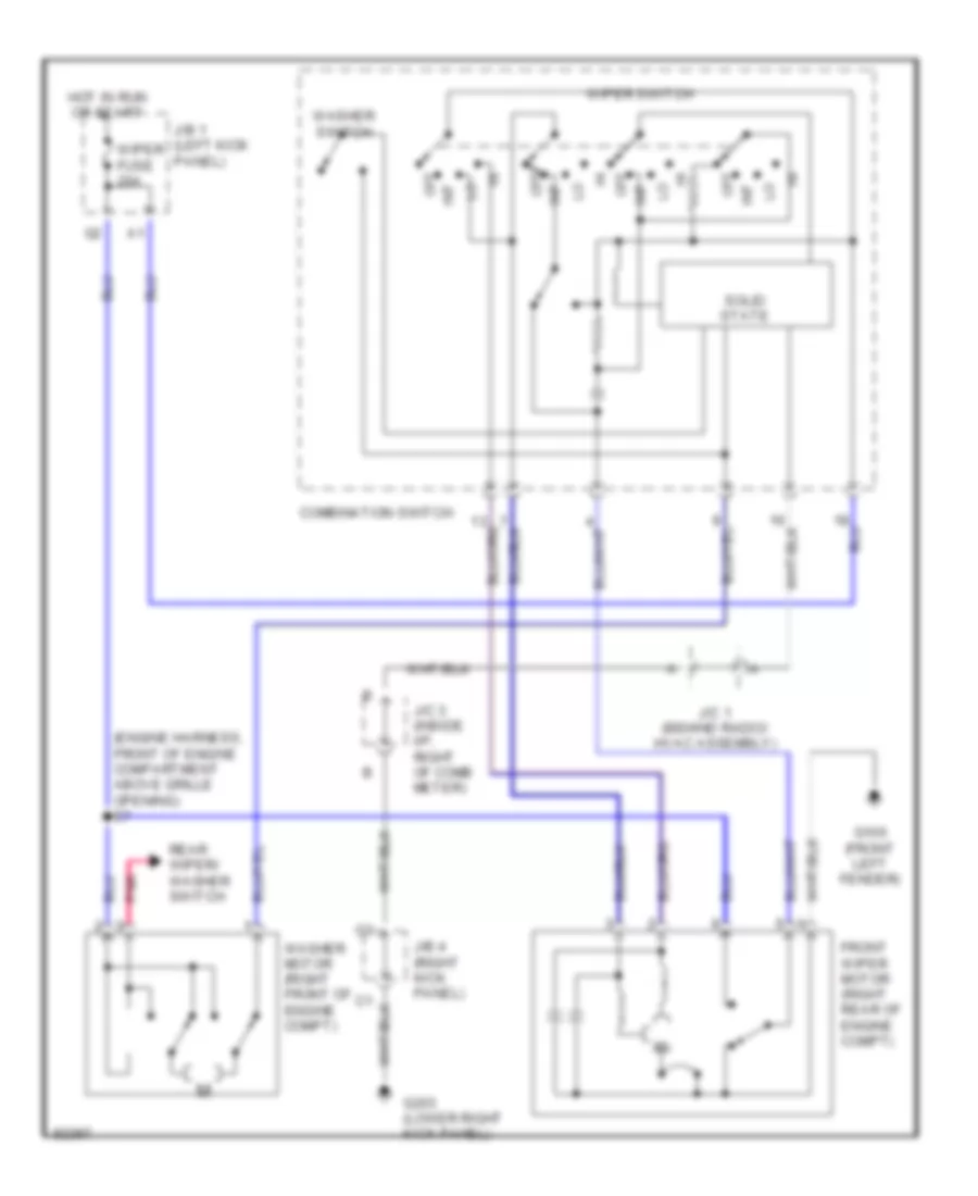 Front Wiper Washer Wiring Diagram for Toyota Corolla LE 1995