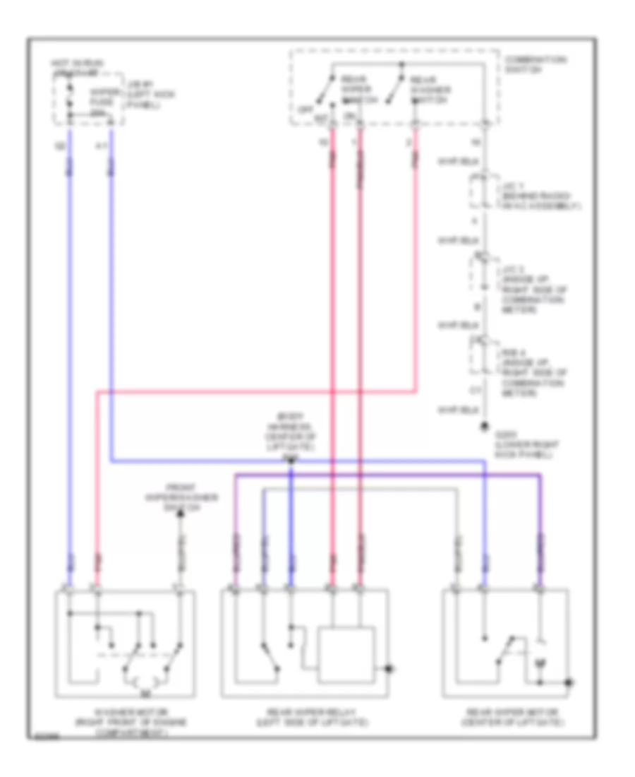 Rear WiperWasher Wiring Diagram for Toyota Corolla LE 1995