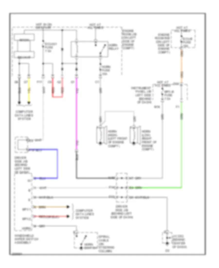 Horn Wiring Diagram for Toyota Avalon Limited 2006