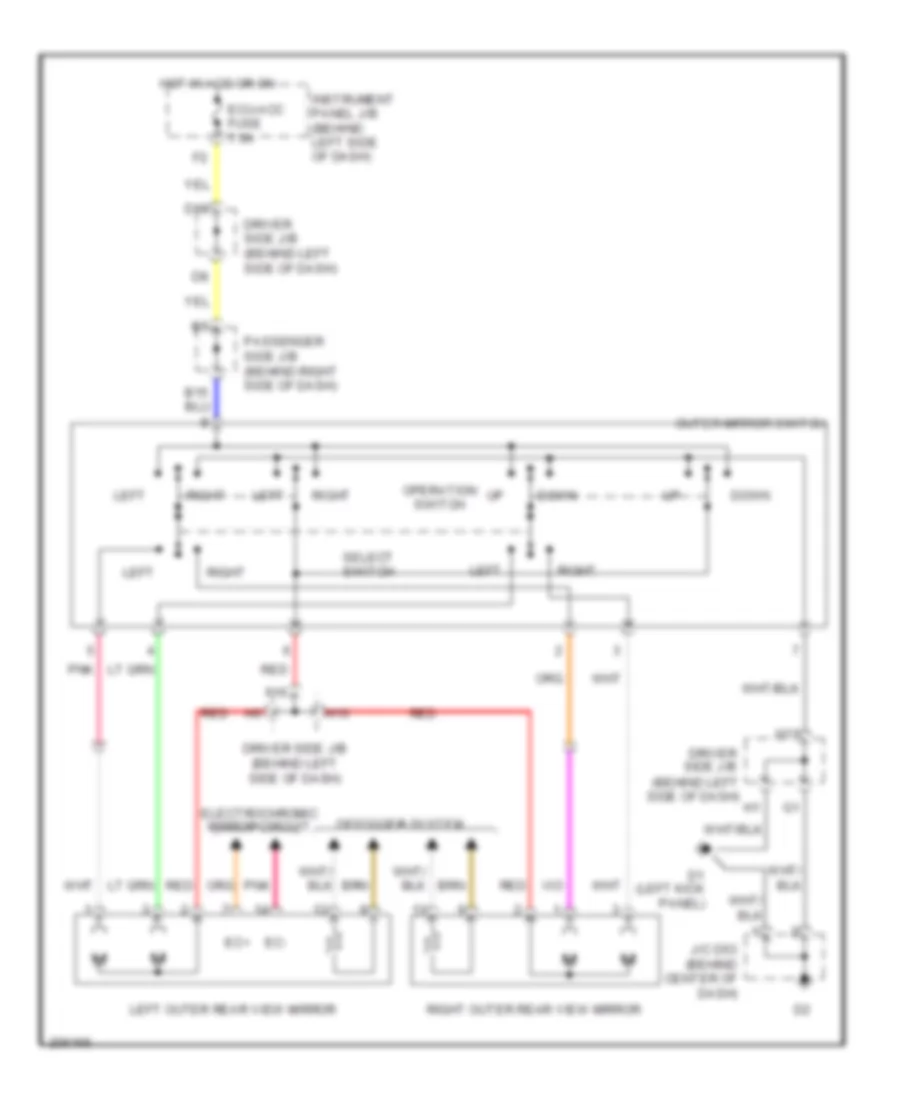 Power Mirrors Wiring Diagram for Toyota Avalon Limited 2006