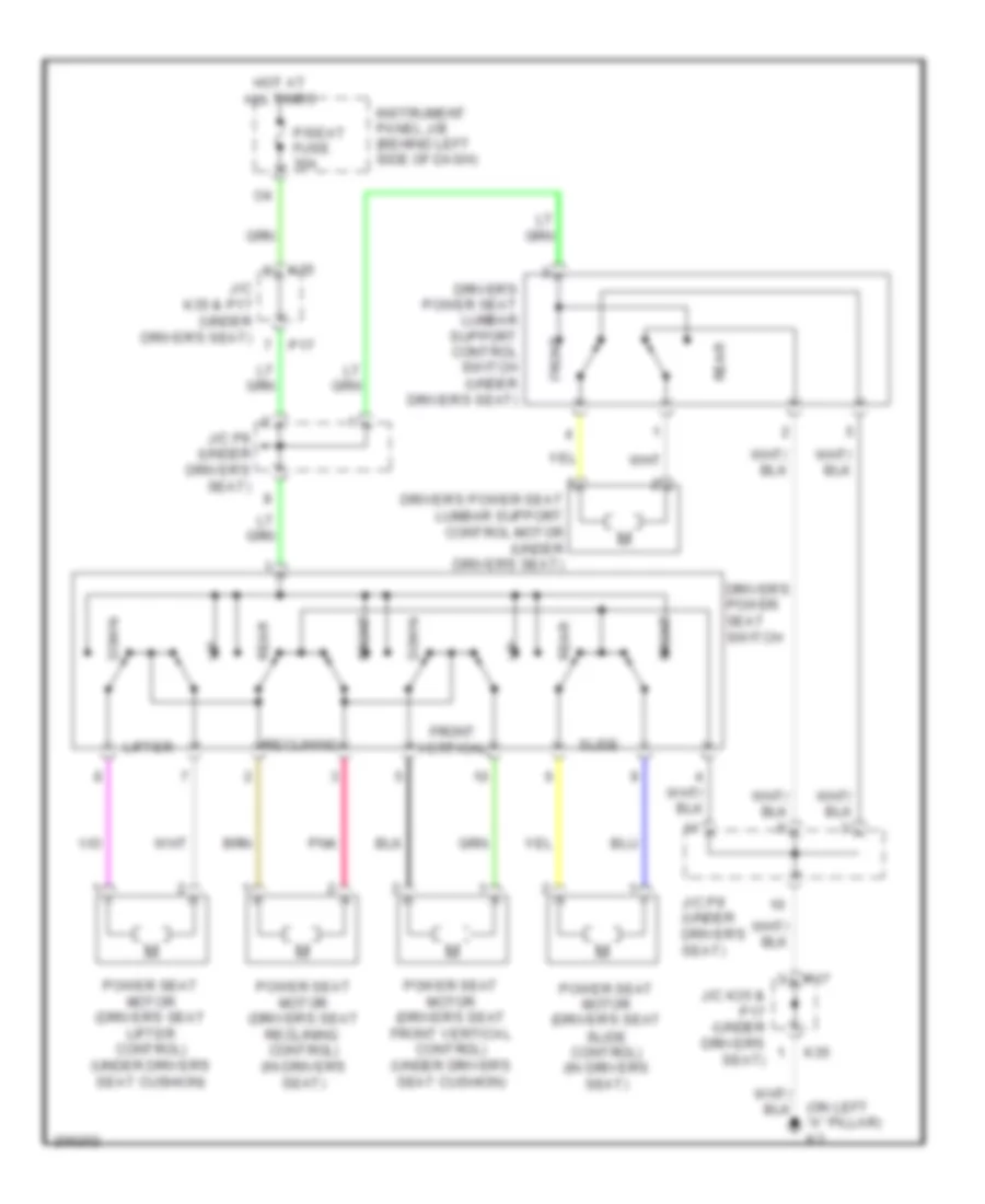 Driver Power Seat Wiring Diagram for Toyota Avalon Limited 2006