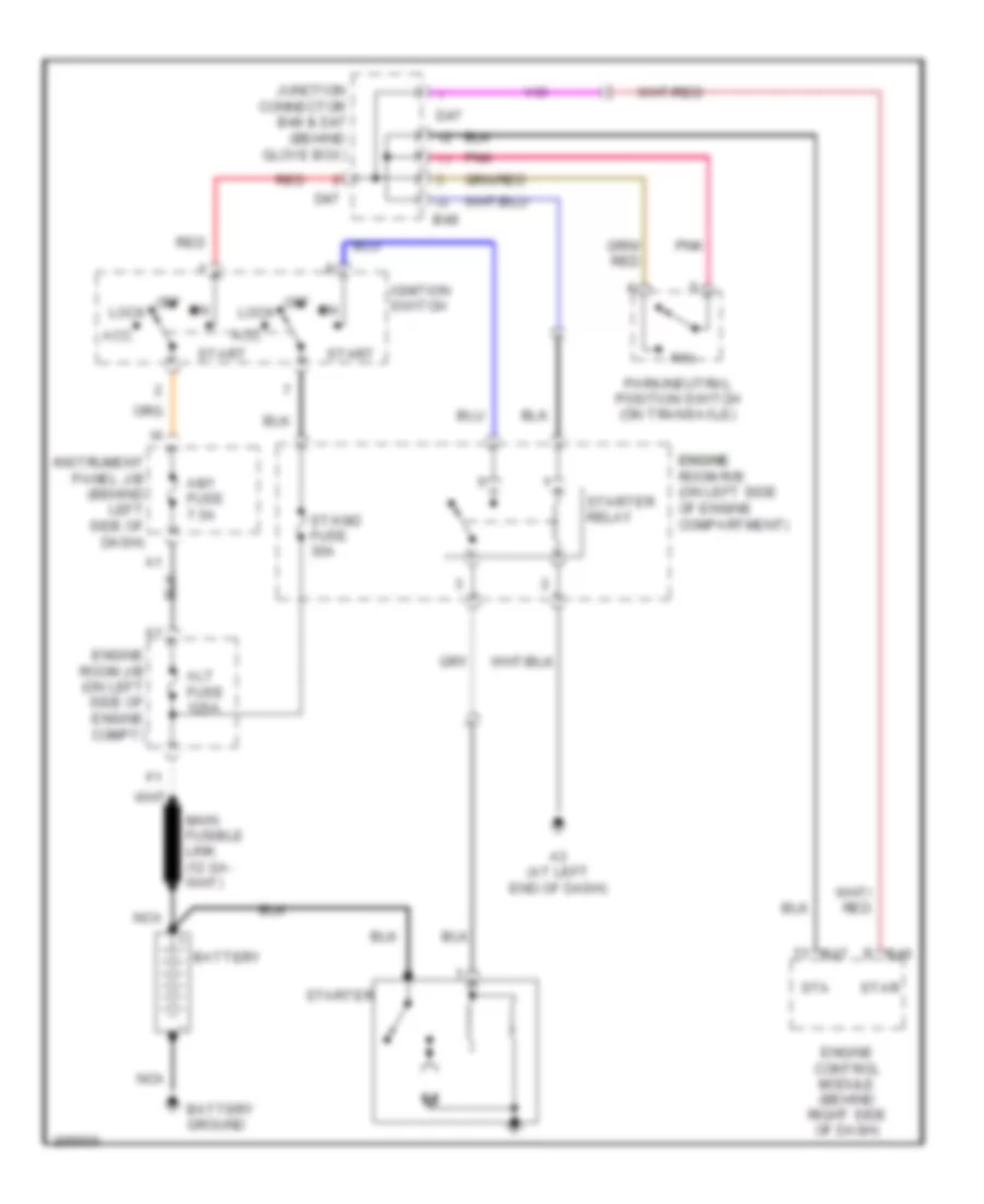 Starting Wiring Diagram without Smart Key System for Toyota Avalon Limited 2006