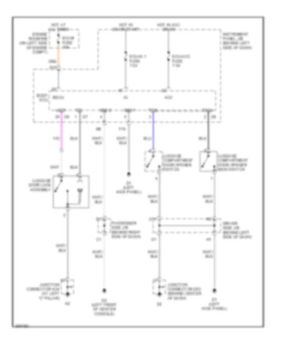 Trunk Release Wiring Diagram for Toyota Avalon Limited 2006