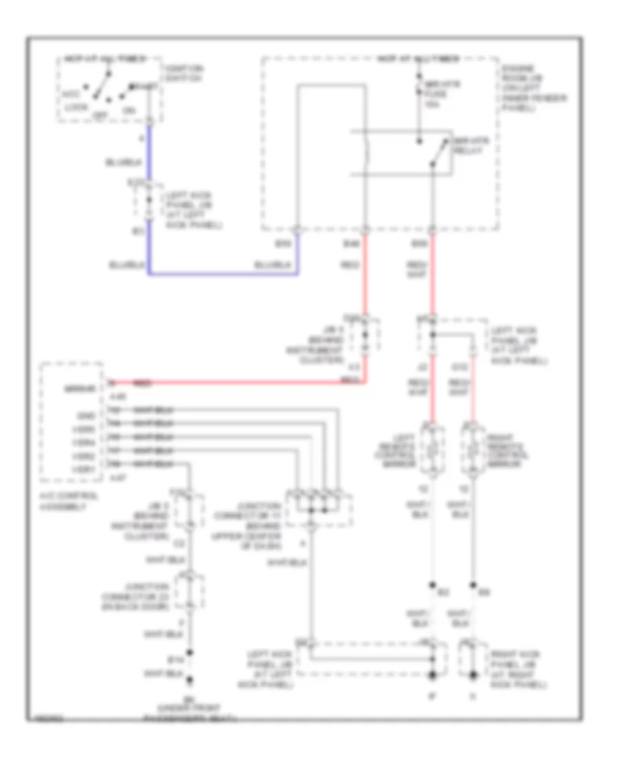 Heated Mirrors Wiring Diagram for Toyota Land Cruiser 2004