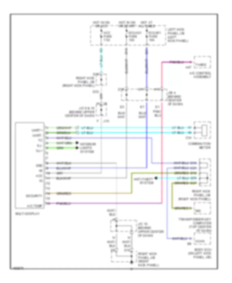 Multi-Information System Wiring Diagram for Toyota Land Cruiser 2004