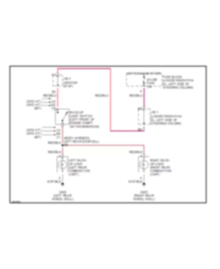 Back up Lamps Wiring Diagram for Toyota RAV4 1997